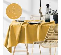 ROOM99 Aura Nappe de Table 140 x 300 cm Imperméable Rectangulaire Facile d'entretien Lavable Anti Tache Protection Décoration de Banquet Toute l'année Moutarde