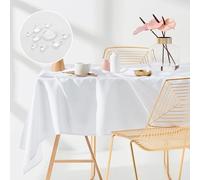 ROOM99 Aura Nappe de Table 140 x 350 cm Imperméable Rectangulaire Facile d'entretien Lavable Anti Tache Protection Décoration de Banquet Toute l'année Blanc