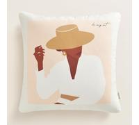 ROOM99 Be My Art Housse de Coussin décorative, 40 x 40 cm, esthétique, Moderne, pour Chambre à Coucher, Salon, Aspect crème, 1 pièce