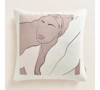 ROOM99 Be My Art Housse de Coussin décorative, 40 x 40 cm, esthétique, Moderne, pour Chambre à Coucher, Salon, crème