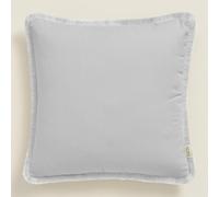 ROOM99 Boca Chica Housse de Coussin décorative, 40 x 40 cm, en Coton, esthétique, Moderne, pour Chambre à Coucher, Salon, Style bohème, Gris Clair