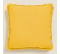 ROOM99 Boca Chica Housse de Coussin décorative, 40 x 40 cm, en Coton, esthétique, Moderne, pour Chambre à Coucher, Salon, Style bohème, Moutarde, 1 pièce