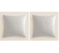 room99 Housse de Coussin Feel 45 x 45 cm Taie d'oreiller pour Coussins Canapé avec Fermeture éclair Invisible Velours Gris Clair, 1 pièce (Lot de 2)