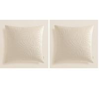 room99 Housse de Coussin Feel 45 x 45 cm Taie d'oreiller pour Coussins Canapé avec Fermeture éclair Invisible Velours Crème, 1 pièce (Lot de 2)