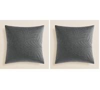 room99 Housse de Coussin Feel 45 x 45 cm Taie d'oreiller pour Coussins Canapé avec Fermeture éclair Invisible Velours Gris foncé, 1 pièce (Lot de 2)