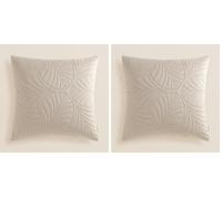 room99 Housse de Coussin Feel 45 x 45 cm Taie d'oreiller pour Coussins Canapé avec Fermeture éclair Invisible Velours Beige, 1 pièce (Lot de 2)