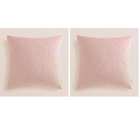 room99 Housse de Coussin Feel 45 x 45 cm Taie d'oreiller pour Coussins Canapé avec Fermeture éclair Invisible Velours Rose poudré (Lot de 2)
