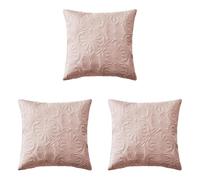 room99 Housse de Coussin Leila 45 x 45 cm Taie d'oreiller pour Coussins Canapé avec Fermeture éclair Invisible métallisée Rose poudré, 1 pièce (Lot de 3)