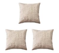 room99 Housse de Coussin Leila 45 x 45 cm Taie d'oreiller pour Coussins Canapé avec Fermeture éclair Invisible métallisée Beige, 1 pièce (Lot de 3)