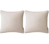 room99 Housse décorative de Coussin Aura 40 x 40 cm Taie d'oreiller pour Coussins Canapé avec Fermeture éclair Invisible Beige Clair, 1 pièce (Lot de 2)