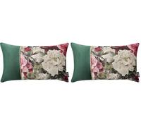 room99 Housse décorative de Coussin Blossom 30 x 50 cm Taie d'oreiller pour Coussins Canapé avec Fermeture éclair Invisible Vert foncé, 1 pièce (Lot de 2)