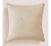 ROOM99 Housse décorative de Coussin Mademoiselle 40 x 40 cm Taie d'oreiller pour Coussins Canapé avec Fermeture éclair Invisible Crème, 1 pièce