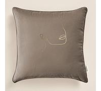ROOM99 Housse décorative de Coussin Mademoiselle 40 x 40 cm Taie d'oreiller pour Coussins Canapé avec Fermeture éclair Invisible Marron, 1 pièce