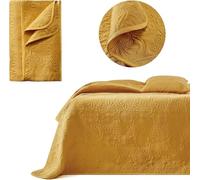 ROOM99 Leila Élégant Dessus de lit Moderne 200 x 220 cm 2 Personnes matelassé idéal comme jeté de canapé ou Couvre-lit Moutarde