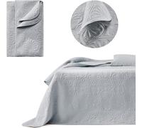 ROOM99 Leila Élégant Dessus de lit Moderne 200 x 220 cm 2 Personnes matelassé idéal comme jeté de canapé ou Couvre-lit Gris Clair