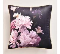 ROOM99 Mimosa Housse de Coussin décorative, 45 x 45 cm, esthétique, Moderne, pour Chambre à Coucher, Salon, Motif de Fleurs, en Velours, Noir, empre