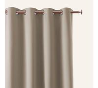 ROOM99 Rideau avec œillets Aura 140 x 240 cm Largeur x Hauteur, Décoration de Fenêtre, Curtains et Draperies intérieurs pour Salon, Chambre Moderne Lisse Beige, 1 pièce