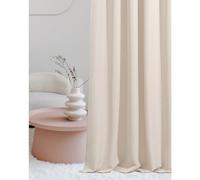 ROOM99 Rideau avec œillets Laurel 140 x 260 cm Largeur x Hauteur, Décoration de Fenêtre, Rideau Thermique Isolant Anti Froid et Chaleur pour Salon Crème, 1 pièce