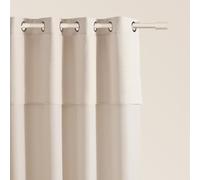 ROOM99 Rideau avec œillets Mia 140 x 250 cm Largeur x Hauteur, Décoration de Fenêtre, Curtains et Draperies intérieurs pour Salon, Chambre Moderne Volant Beige Clair, 1 pièce