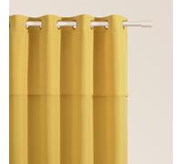 ROOM99 Rideau avec œillets Mia 140 x 250 cm Largeur x Hauteur, Décoration de Fenêtre, Curtains et Draperies intérieurs pour Salon, Chambre Moderne Volant Moutarde, 1 pièce