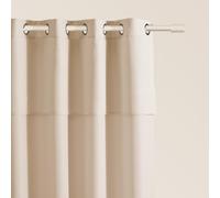 ROOM99 Rideau avec œillets Mia 140 x 280 cm Largeur x Hauteur, Décoration de Fenêtre, Curtains et Draperies intérieurs pour Salon, Chambre Moderne Volant Crème, 1 pièce