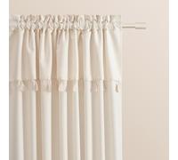 ROOM99 Rideau avec Passe Tringle Astoria 140 x 250 cm Largeur x Hauteur, Décoration de Fenêtre, Curtains et Draperies intérieurs pour Salon, Chambre Moderne Galon à Pompons Crème Claire, 1 pièce