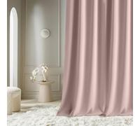 ROOM99 Rideau avec Passe Tringle Aura 140 x 230 cm Largeur x Hauteur, Décoration de Fenêtre, Curtains et Draperies intérieurs pour Salon, Chambre Moderne Lisse Rose poudré, 1 pièce