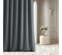 ROOM99 Rideau avec Passe Tringle Aura 140 x 260 cm Largeur x Hauteur, Décoration de Fenêtre, Curtains et Draperies intérieurs pour Salon, Chambre Moderne Lisse Gris foncé, 1 pièce