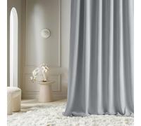 ROOM99 Rideau avec Passe Tringle Aura 140 x 280 cm Largeur x Hauteur, Décoration de Fenêtre, Curtains et Draperies intérieurs pour Salon, Chambre Moderne Lisse Gris Clair, 1 pièce