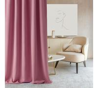 ROOM99 Rideau avec Passe Tringle Aura 140 x 300 cm Largeur x Hauteur, Décoration de Fenêtre, Curtains et Draperies intérieurs pour Salon, Chambre Moderne Lisse Rose, 1 pièce