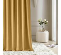 ROOM99 Rideau avec Passe Tringle Aura 180 x 280 cm Largeur x Hauteur, Décoration de Fenêtre, Curtains et Draperies intérieurs pour Salon, Chambre Moderne Lisse Moutarde, 1 pièce