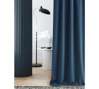 ROOM99 Rideau avec Passe Tringle Laurel 140 x 250 cm Largeur x Hauteur, Décoration de Fenêtre, Rideau occultant Thermique Isolant Anti Froid et Chaleur pour Salon Bleu foncé, 1 pièce