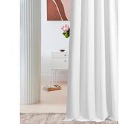 ROOM99 Rideau avec Passe Tringle Laurel 140 x 250 cm Largeur x Hauteur, Décoration de Fenêtre, Rideau Thermique Isolant Anti Froid et Chaleur pour Salon Blanc, 1 pièce