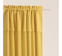 ROOM99 Rideau avec Passe Tringle Mia 140 x 260 cm Largeur x Hauteur, Décoration de Fenêtre, Curtains et Draperies intérieurs pour Salon, Chambre Moderne Volant Moutarde, 1 pièce