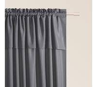 ROOM99 Rideau avec Passe Tringle Mia 140 x 280 cm Largeur x Hauteur, Décoration de Fenêtre, Curtains et Draperies intérieurs pour Salon, Chambre Moderne Volant Gris foncé, 1 pièce