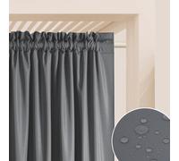 ROOM99 Rideau d'Extérieur avec Passe Tringle Garden Line 155 x 250 cm Largeur x Hauteur Impermeable pour Jardin pergola terrasse Curtain Gris foncé, 1 pièce