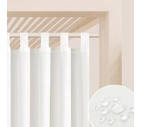 ROOM99 Rideau d'Extérieur avec Pattes Garden Line 155 x 250 cm Largeur x Hauteur Impermeable pour Jardin pergola terrasse Curtain Ecru, 1 pièce