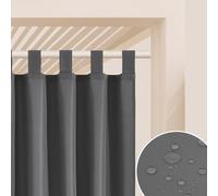 ROOM99 Rideau d'Extérieur avec Pattes Garden Line 155 x 250 cm Largeur x Hauteur Impermeable pour Jardin pergola terrasse Curtain Gris foncé, 1 pièce