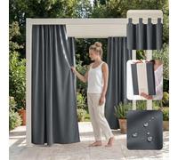 ROOM99 Rideau d'Extérieur avec Pattes Garden Line 155 x 270 cm Largeur x Hauteur Impermeable pour Jardin pergola terrasse Curtain Gris foncé, 1 pièce