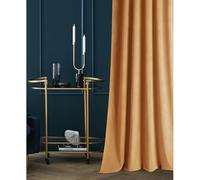 room99 Rideau en Velours avec œillets argentés Charmy 140 x 250 Largeur x Hauteur, Décoration de fenêtre, Rideau Thermique Isolant Anti Froid et Chaleur pour Salon Moutarde, 1 pièce