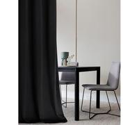 room99 Rideau en Velours avec œillets argentés Charmy 140 x 250 Largeur x Hauteur, Décoration de fenêtre, Rideau Thermique Isolant Anti Froid et Chaleur pour Salon Noir, 1 pièce