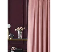 room99 Rideau en Velours avec œillets argentés Charmy 140 x 280 Largeur x Hauteur, Décoration de fenêtre, Rideau Thermique Isolant Anti Froid et Chaleur pour Salon Rose, 1 pièce