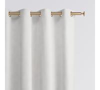 room99 Rideau en Velours avec œillets dorés Charmy 140 x 260 Largeur x Hauteur, Décoration de fenêtre, Rideau Thermique Isolant Anti Froid et Chaleur pour Salon Blanc, 1 pièce