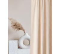 room99 Rideau en Velours avec œillets dorés Charmy 140 x 260 Largeur x Hauteur, Décoration de fenêtre, Rideau Thermique Isolant Anti Froid et Chaleur pour Salon Crème, 1 pièce