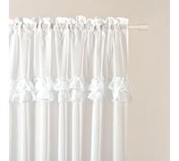 ROOM99 Rideau Voilage Transparent avec Galon Fronceur Frilla 300 x 250 cm Décorations pour Maison Salon Chambre Fenêtre Intérieur Un Charmant Volant Blanc, 1 pièce