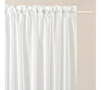 room99 Rideau Voilage Transparent avec Galon Fronceur Novelia 300 x 250 cm Décorations pour Maison Salon Chambre Fenêtre Intérieur l’élégance Classique Blanc, 1 pièce