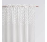 ROOM99 Voilage Transparent avec Galon Fronceur Lindsay 140 x 250 cm Décorations pour Maison Salon Chambre Fenêtre Intérieur Un Motif raffiné Blanc, 1 pièce
