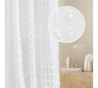 ROOM99 Rideau Voilage Transparent avec Oeillets Casablanca 140 x 260 cm Décorations pour Maison Salon Chambre Fenêtre Intérieur de charmants Plumetis Blanc, 1 pièce