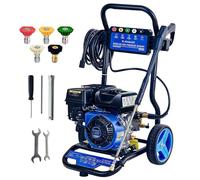 Roomark Nettoyeur Haute Pression,Pression máx.248 Bar,Débit máx. 590L/h，210cc Commercial gaz Machine à Laver，avec Tuyau de 8 mètres et 5 Buses,Convient pour la Cour,Jardin,Cour,véhicule