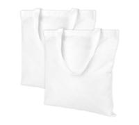 ROOMHUAWAY Lot de 2 sacs en toile de jute à peindre - 40 x 35 cm - Sac en tissu à peindre - Sac en coton - Sac de courses - Sac de gym pour faire du shopping à la maison ou au fitness, Couleur blanche